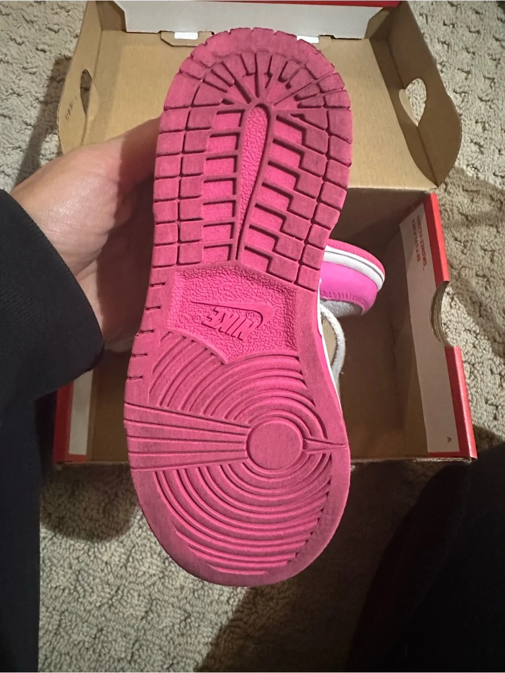 Nike Dunk Kids' Pink and White Low-Top Sneakers